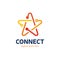 Social media, internet, people connect star logotype network ide