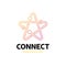 Social media, internet, people connect star logotype network ide