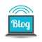 Social media laptop blog web