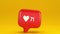 Social media likes counter on inflating red balloon. Trendy motion design