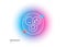 Social media likes line icon. Thumbs up sign. Gradient blur button. Vector