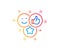Social media likes line icon. Thumbs up sign. Vector