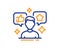 Social media line icon. Influence sign. Vector