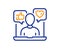 Social media line icon. Influence sign. Vector