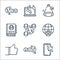 Social media line icons. linear set. quality vector line set such as smartphone, angry face, thumbs up, internet, network, contact