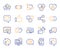 Social media line icons. Set of Share network, Social links and Rating icons. Vector