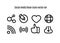 Social media linear icons set