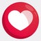 Social media love heart icons.  Vector illustration on white background