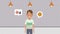 social media marketing animation with man and icons