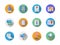 Social media marketing flat color icons