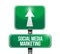 Social media marketing road sign illustration