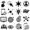 Social Media Marketing simple concept icons vector set. Contains such symbols as User Engagement. Followers sign, Call To Action,