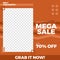 Social media mega sale promotion template with discount for fashion store