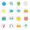 Social media network icons set, cartoon style