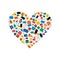 Social media network love icon heart shape concept