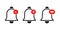 Social media notification. Bells notification icon set. Notification bells social media. Message bell icon. Set bell symbols for