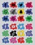 Social media paint blob icons vector illustration poster template