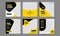 Social media Post Template Yellow editable Banner Square