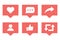 Social media set notifications icons like follower and comment w