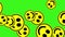 Social Media Smiley Face icon floating from left to right with green screen