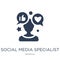 social media specialist icon. Trendy flat vector social media sp