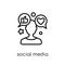 social media specialist icon. Trendy modern flat linear vector s