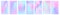 Social media story holographic blurred gradient background set. Aesthetic iridescent pink and blue blurry 16x9