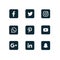 Social media vector logo icons for mobile apps web ui business profiles etc.