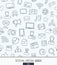 Social Media wallpaper. Network communication seamless pattern.
