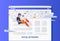 Social media webpage concept vector gradient illustration of young man sitting in the page