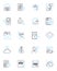 Social mobile linear icons set. Connectivity, Interactivity, Sharing, Accessibility, Engagement, Mobile-first