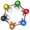 Social network characters teamwork human resources circle