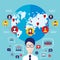 Social network concept Global communication infographic elements