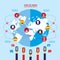 Social network concept Global communication infographic elements