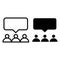 Social network line and glyph icon. Group user vector illustration isolated on white. Dialogue outline style design