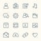 Social network line icons