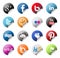 Social Network Logo Stickers Set