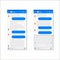 Social network Messenger concept template. Modern messenger app template with chat bubbles and keyboard. Vector Mockup