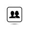 Social network notification icon. Friends girl and boy silhouette Notifications on screen. Online icon. Vector