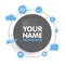 Social network programmer avatar. Place for your name. Template of the developer