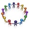 Social network stylized people teamwork men together circle