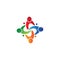 Social Network Team Partners Family Friends logo design vector
