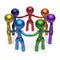 Social network teamwork circle people diverse characters