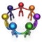 Social network teamwork human resources circle people