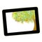 Social network tree. Blog Symbol on a tablet pc. Business growing