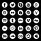 Social network white buttons