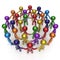Social network worldwide crowd large circle characters group