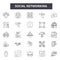 Social networking line icons, signs, vector set, outline illustration concept