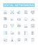 Social networking vector line icons set. Social, networking, networking, sites, media, profiles, interaction