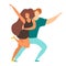 Social pair dancing vector illustration